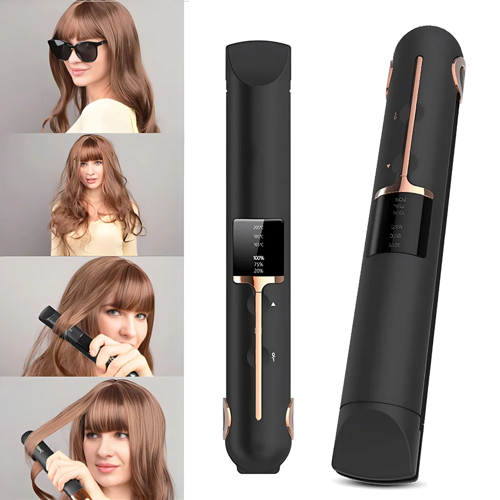 Rechargeable Mini Flat Iron Wireless USB Cordless Hair Straightener
