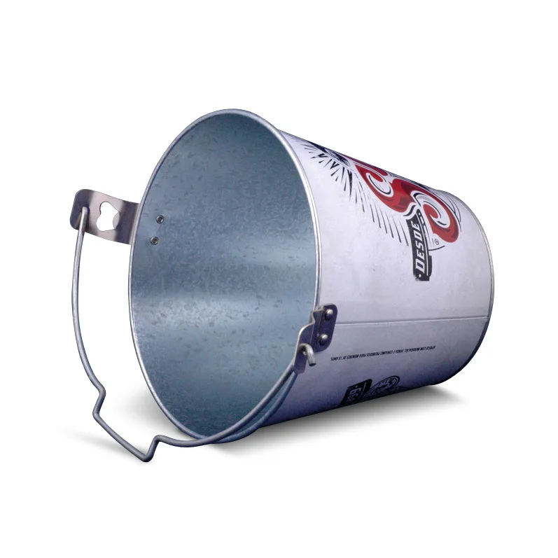 5 liter galvanized iron ice bucket four color printed bar champagne bucket metal handheld tin ice bucket