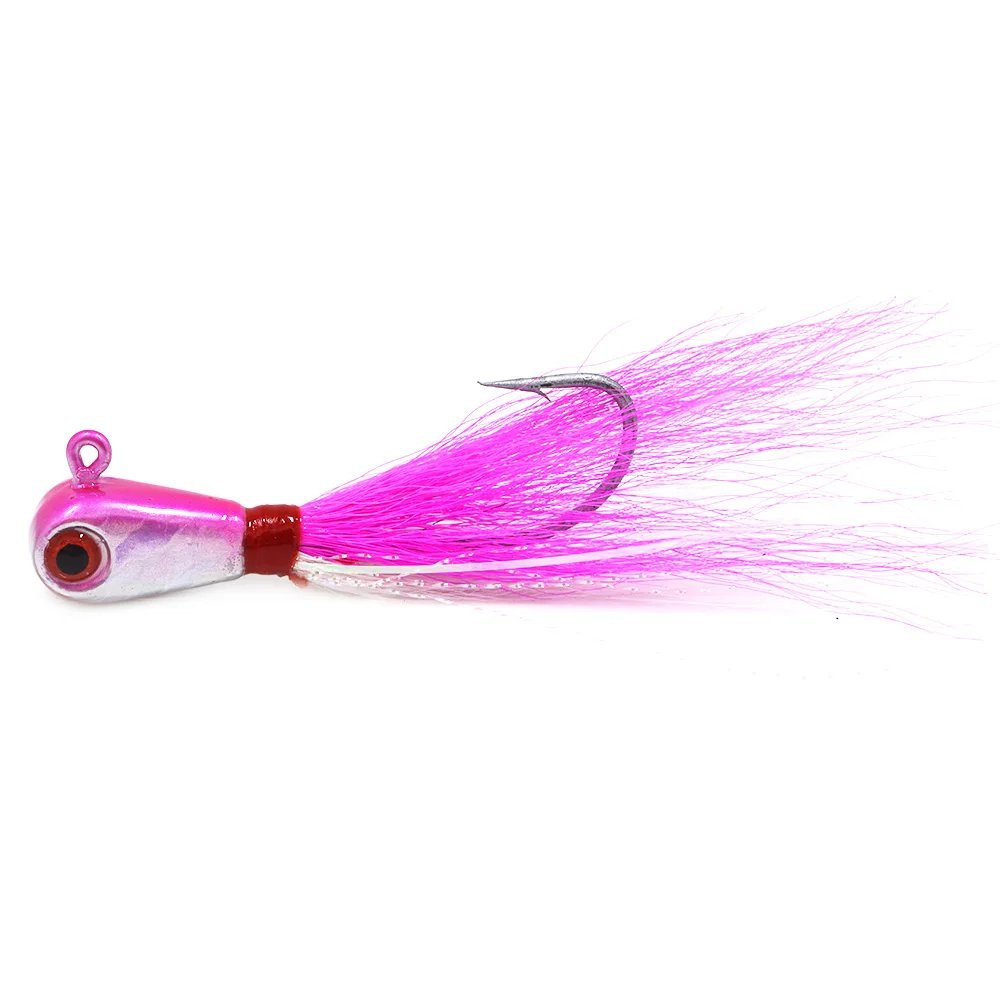 High quality wholesale 1oz fishing tackle lures bucktail jigs