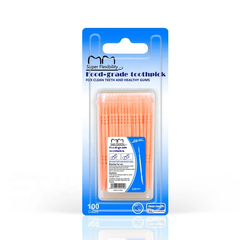 ISO Approved Bulk Flavored Oral Care Double Points Teeth Clean Boxes Container Packing Plastic Toothpick