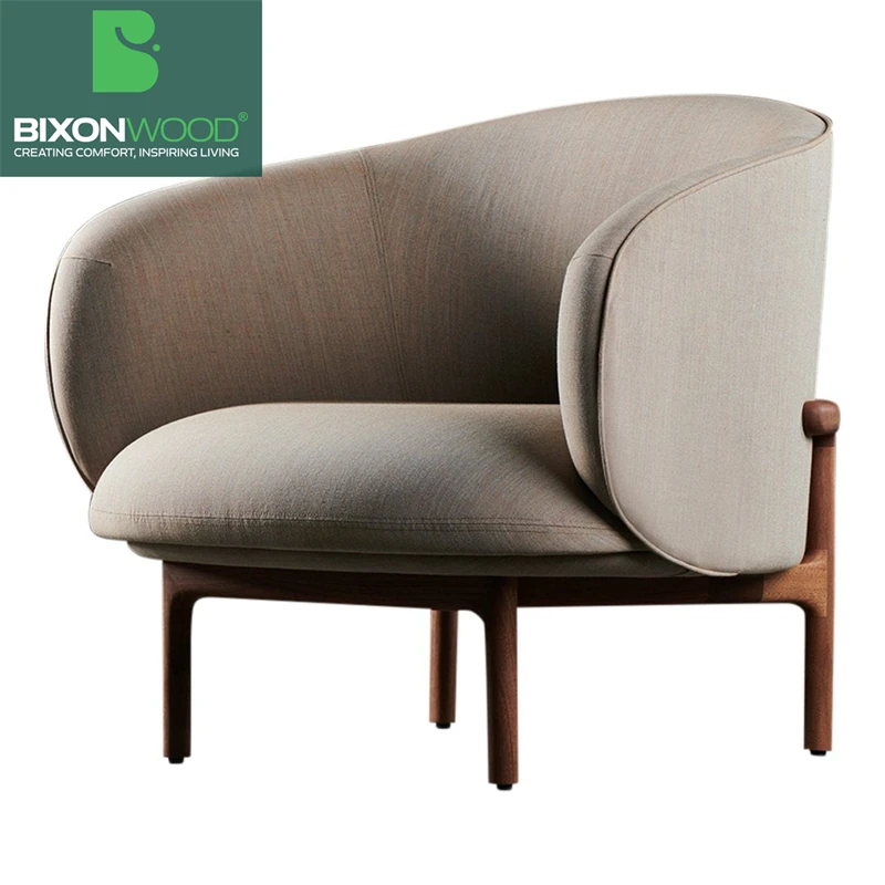 BIXONWOOD Modern Luxury Arm Sofa Leisure Chair Set Royal Living Room Lounge with Solid Wood Leg for Dining and Outdoor Use