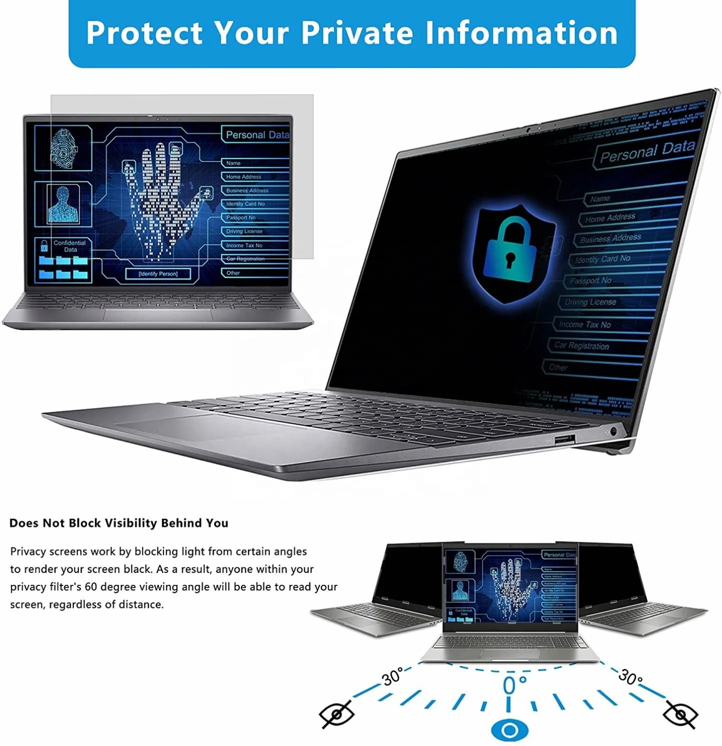 24 inch 16 9 Privacy Screen Protection for TV, Monitor Privacy Filter