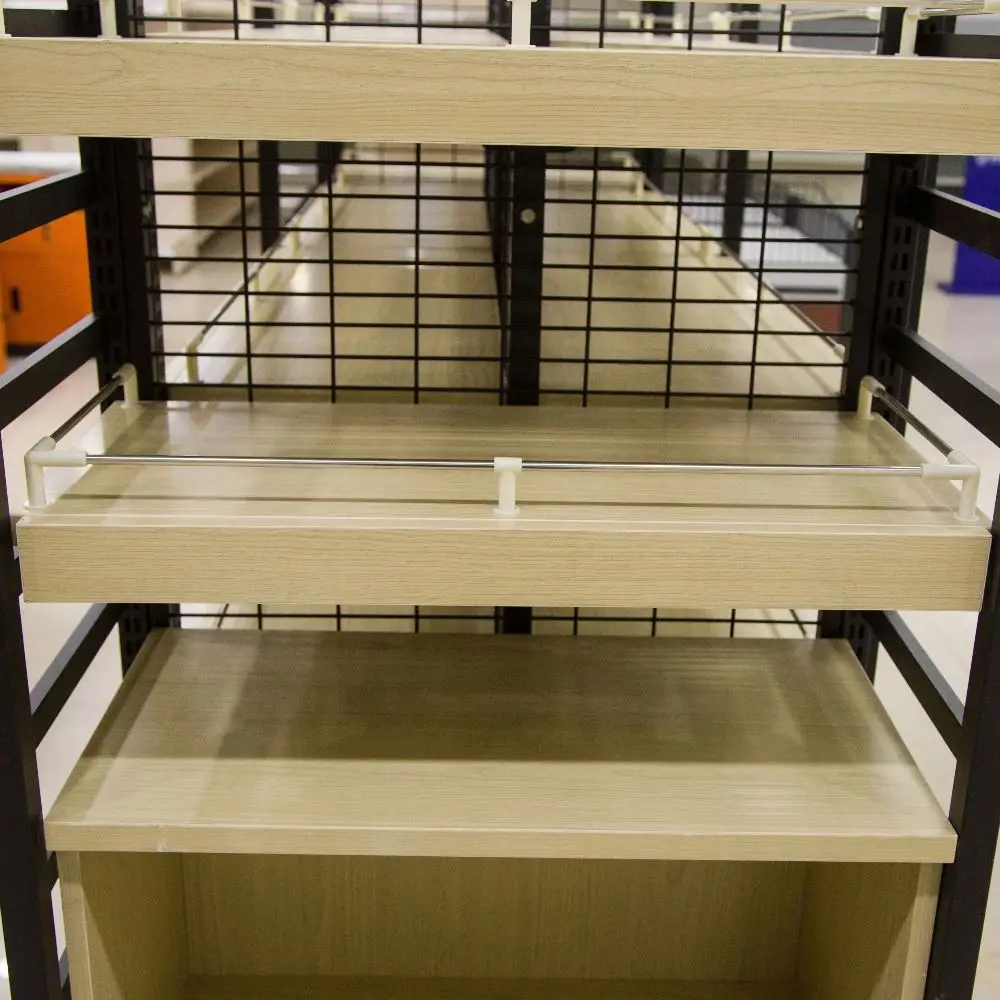 wire mesh Back Panel Retail Store Rack Gondola Shelving Supermarket Shelf Etagere-commercial Grocery Store Shelving
