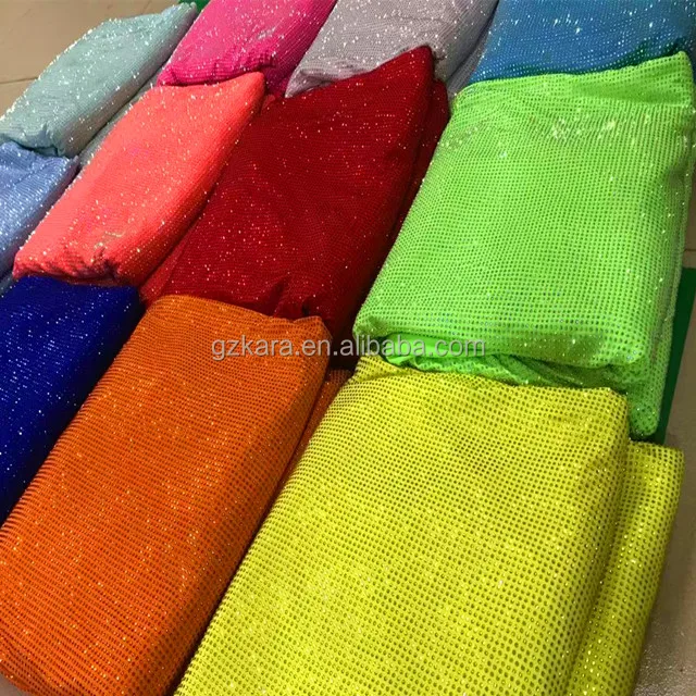 Hot Black Fabric Red AB Crystal Spandex rhinestone fabric Lace Mesh Crystal Fabric