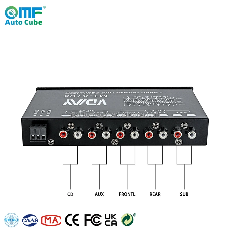 EQ7 High End Quality Adjustable Car Audio 7 Bands Equalizer With Voltage Display Graphic Display Equalizer