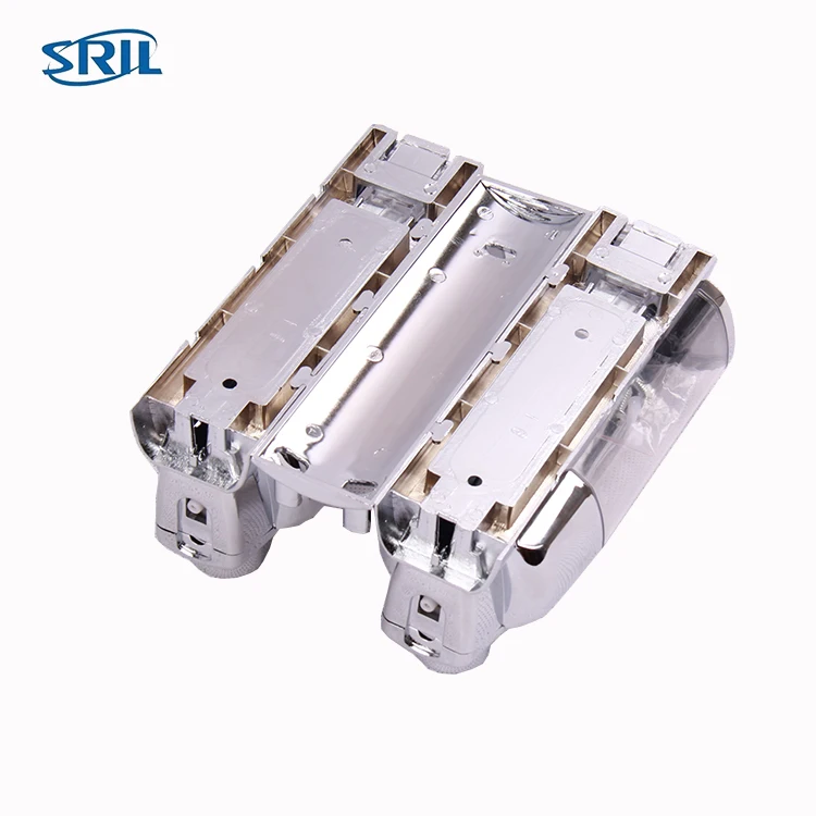 chrome design double ABS plastic wall mounted liquid soap dispenser for hotel bathroom Professional Hotel