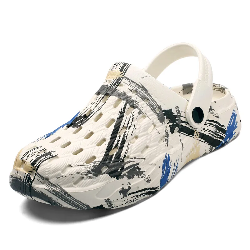 Popular Beach Wear Round Toe Slides Slipper Flat Wholesale Fashion Mens Croc Sandals