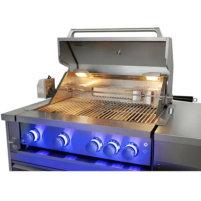 Kitchen outdoor stainless steel 4 burners build-in gas bbq grill with high quality