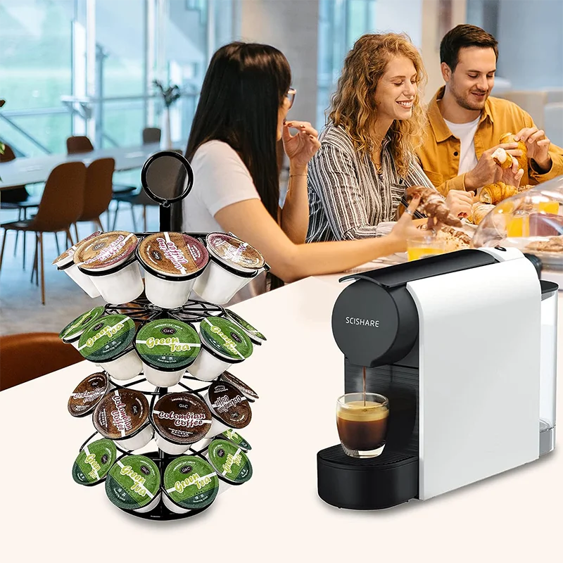 The Best Coffee Pod Carousel Holder For Nespresso Original Capsules 36 Coffee Station Capsules Storage Organizer For Countertop