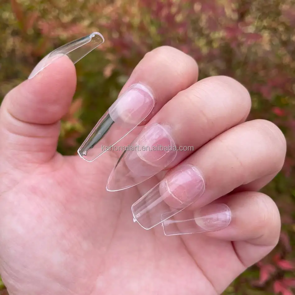 Wholesale Soft Gel Tips False Nail Tips Long Square Full Cover Coffin Stiletto False Manicure Nail Art Press On Nails