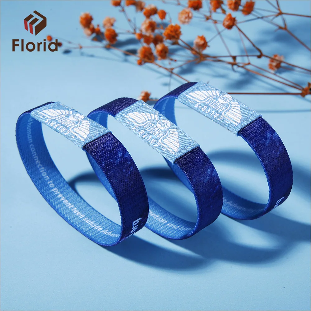 wholesale cheap fashion design elastic custom fabric wristband