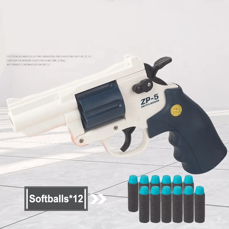 Wholesale Safe Material Zp5 Revolver With Soft Bullets Hooting Game Simulation Manual Model Toy Guns For Adults Outdoor Play