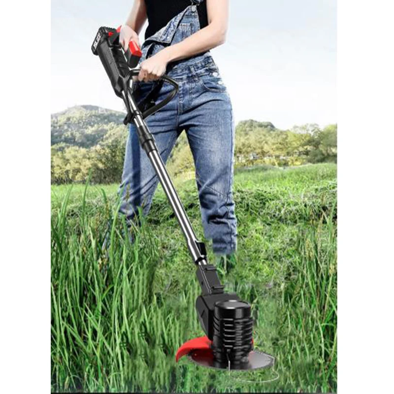 High efficiency lithium battery electric mower for cutting grass in garden lawns with Wheels