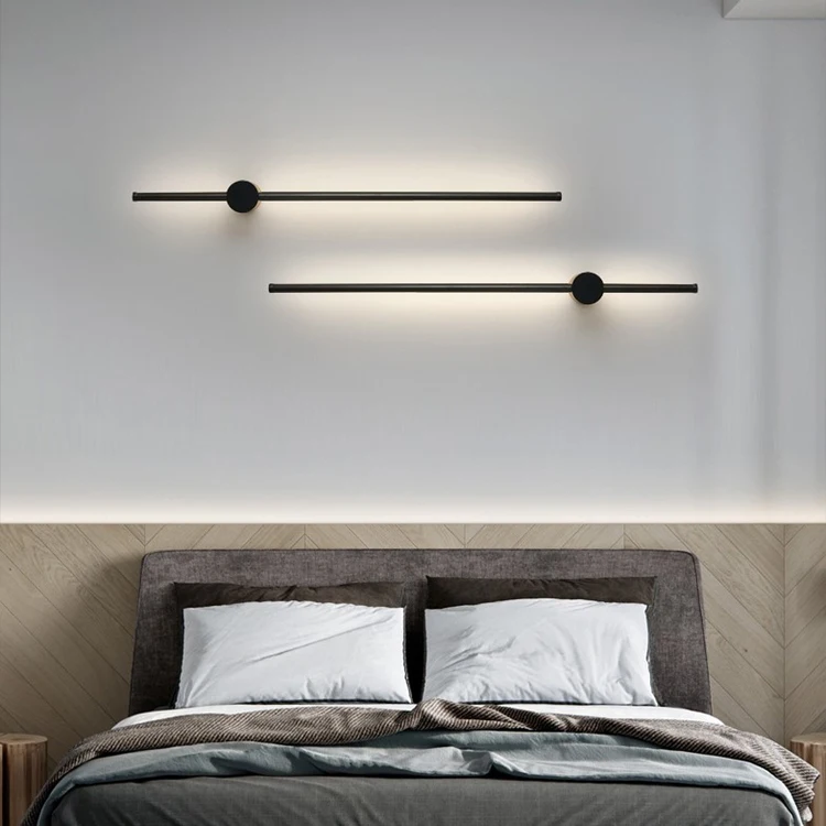 Minimalist Line Wall Lamp Modern Aisle Living Room Tv Background Wall Bedroom Bedside Led Long Strip Vintage Wall Lamp