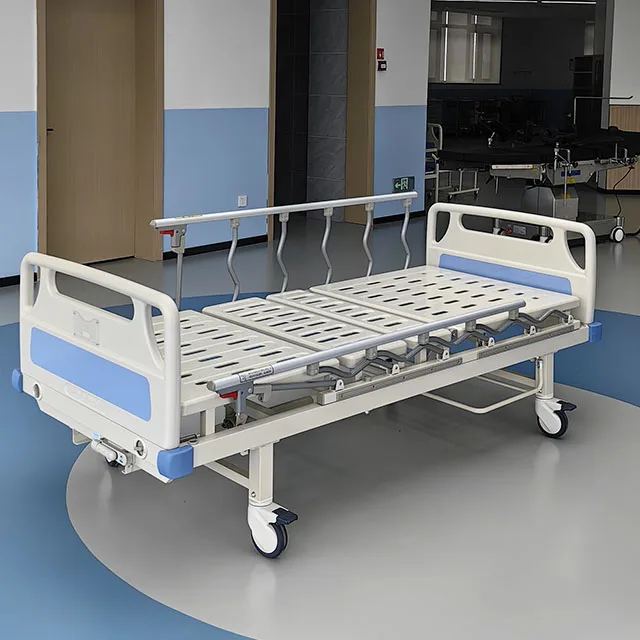 HAOHAN 039 Low price metal patient 1 crank manual medical care hospital home nursing bed with toilet