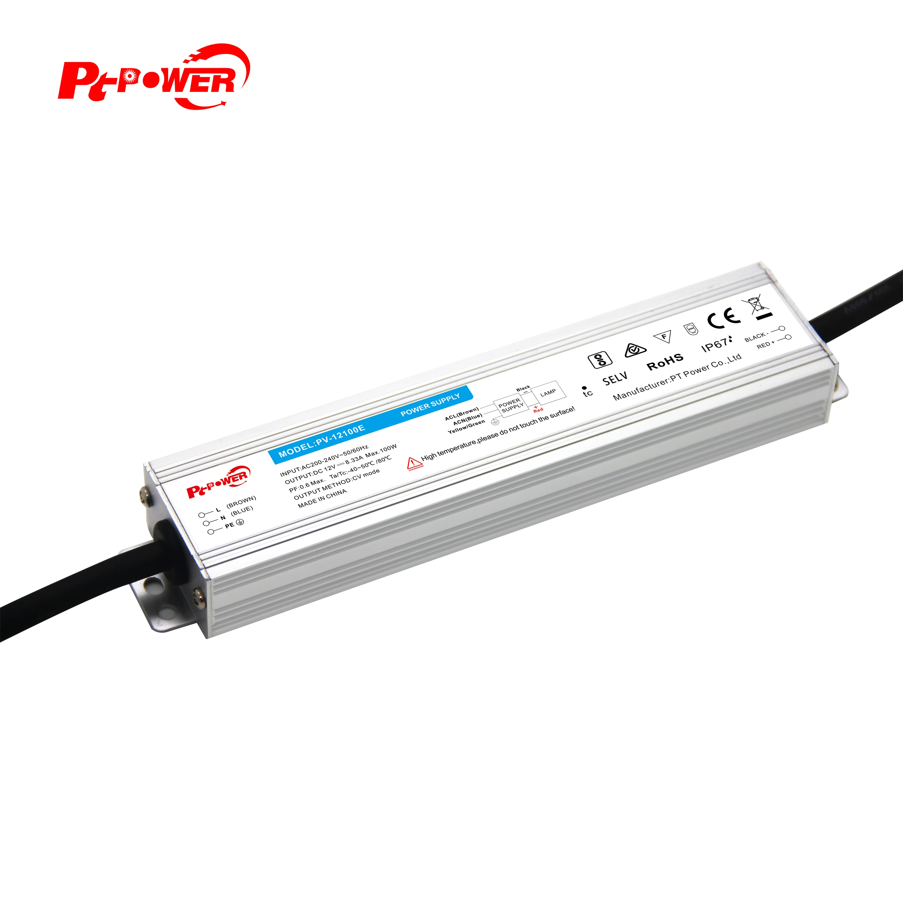 Оптовая продажа постоянное напряжение 220-240 В 12V24V EMC стандарт высокой эффективности 100 Вт водонепроницаемый наружный импульсный источник питания светодиодный драйвер