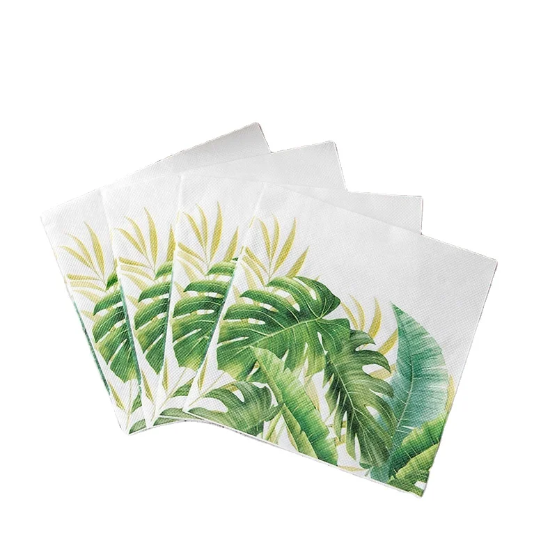 25X25cm Virgin Wood Pulp Customized Floral Printing Paper Napkins For Dinner