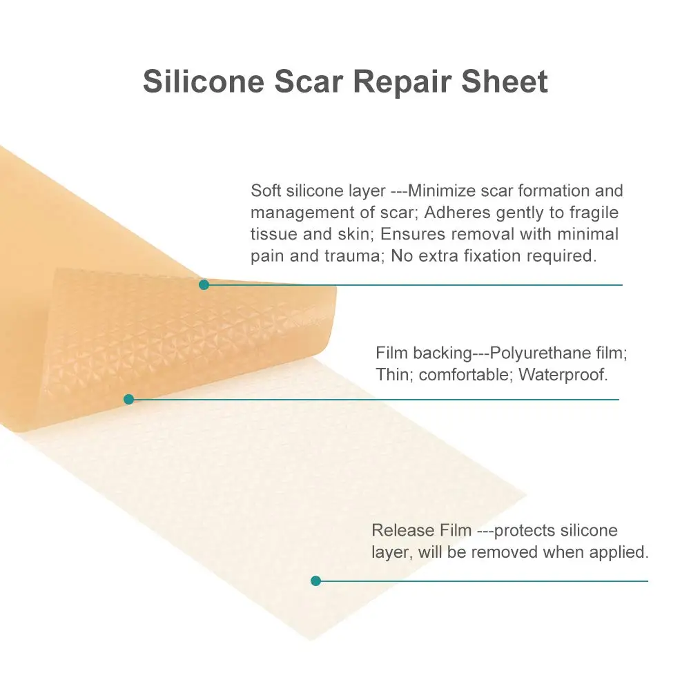 Уход за кожей медицинский дышащий прозрачный силиконовый гелевый лист для удаления шрамов