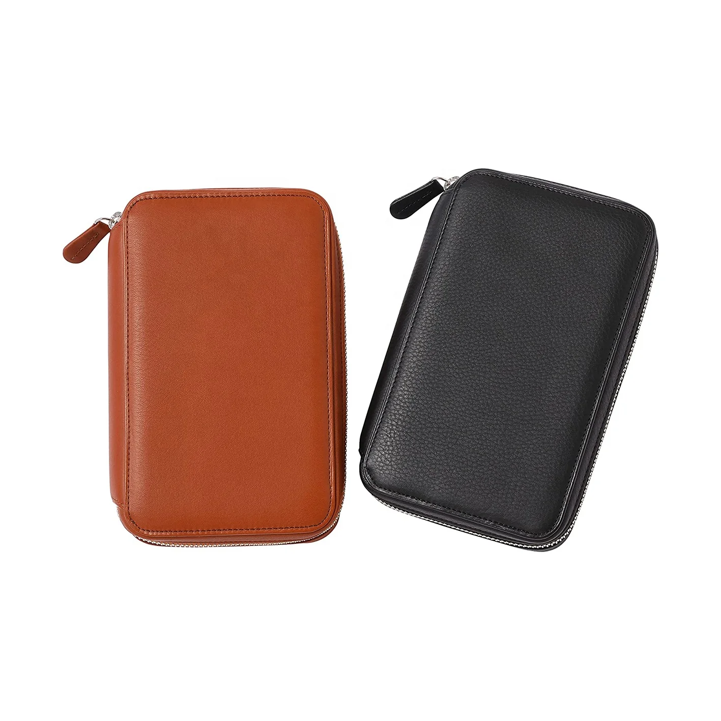 Large Capacity with 6 Ring Binder Passport Card Holder Money Saving Cash Budget Planner Zipper Wallet Wholesale Pu Leather Long