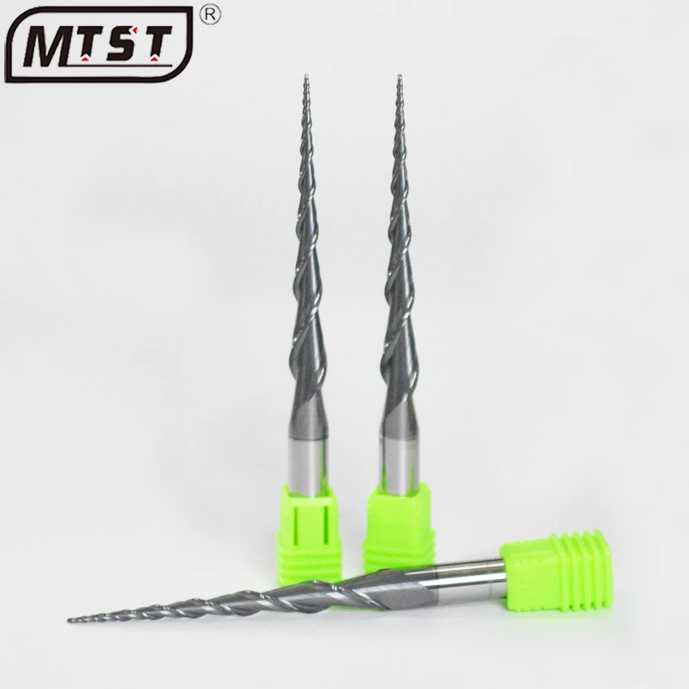 6 8mm handle black coated double edge taper ball end milling cutter woodworking board deep relief carving cutter head