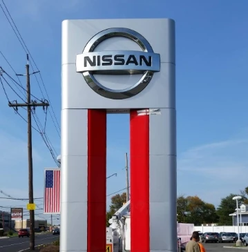 Large outdoor parking lot gas station guide sign real estate floor-standing vertical luminous sign stainless steel