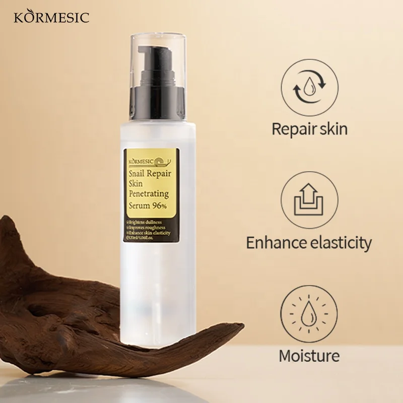 KORMESIC Wholesale Snail Mucin 96% Repairing Essence Serum For Face Snail Repairing Damaged Skin Anti Aging Korean Skincare