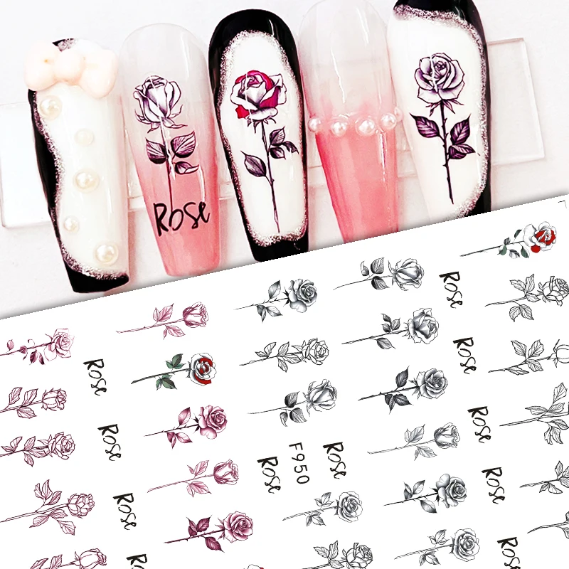 F series Hot-sale 3D Halloween Ghost Cute Skull Pumpkin  Mixed Color Black Cat Nail Sticker Decals For Nail Art Decoration