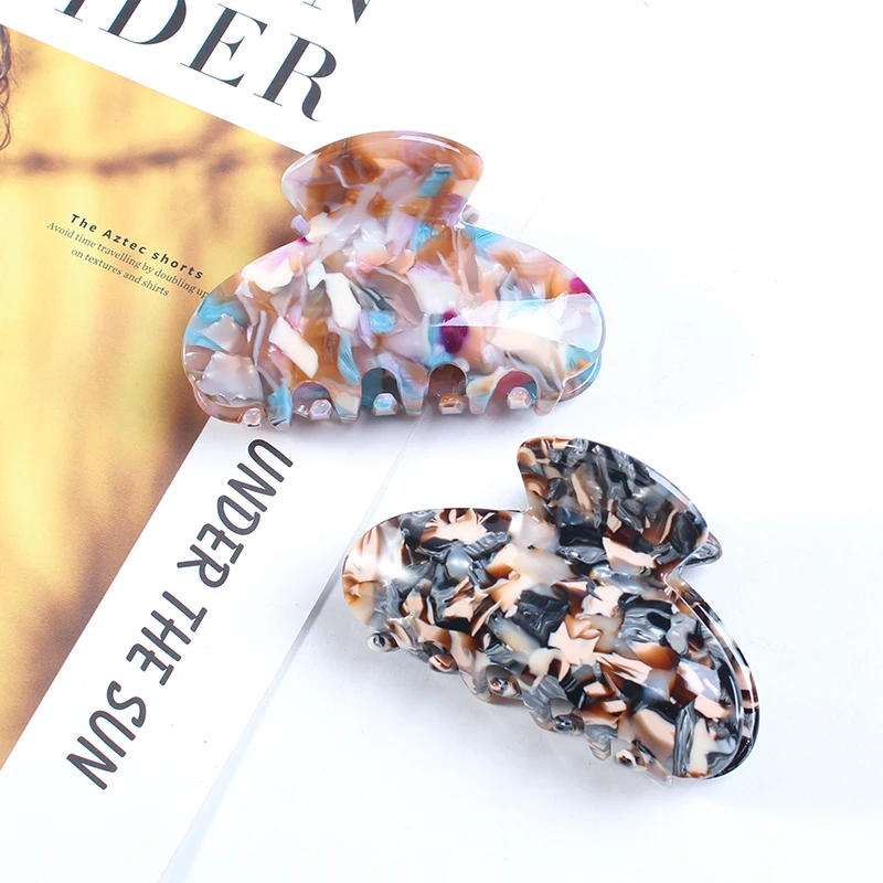 Wholesale Fashion Hair Accessories Cellulose Acetate Tortoise Shell Hair Claw Clip for Woman acetate hair jaw clamp claws