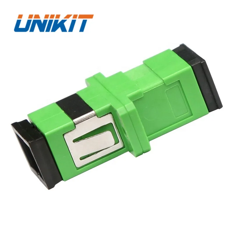 China Supplier SC Type Fiber Optic Adapter SC APC SM Simplex One-piece Adapter with Flange Optical Fiber Attenuator Coupler