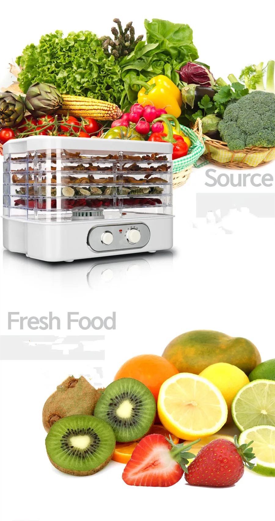 Household food & fruit & vegetable dehydrator