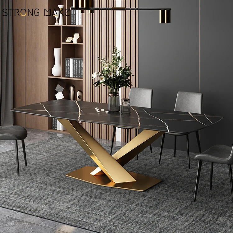 Роскошный итальянский обеденный стол, современный прямоугольный квадратный современный обеденный стол из белого мрамора