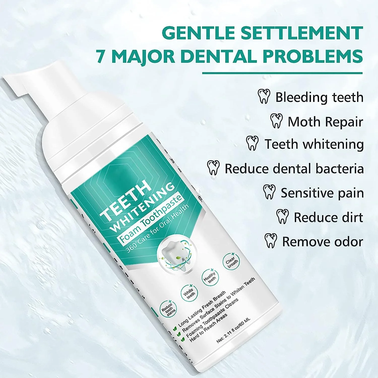 OEM ODM Calculus Removal Teeth Whitening Healing Mouth Ulcers Eliminating Bad Breath Mouthwash Tooth Regeneration Mousse