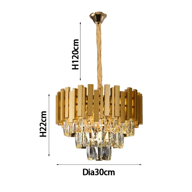 factory suppliers round indoor luxury chandelier black gold LED home Nordic modern crystal Chandeliers & Pendant Lights