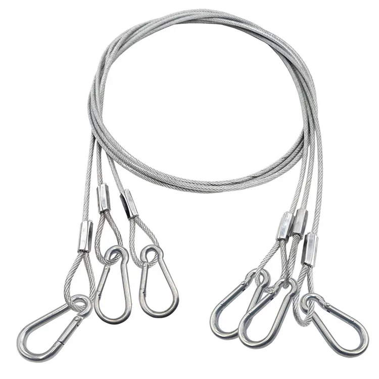 HQ CUSTOMIZED Stainless Steel Wire Rope Sling with Two Loops Fastened by Ferrule and Thimbles