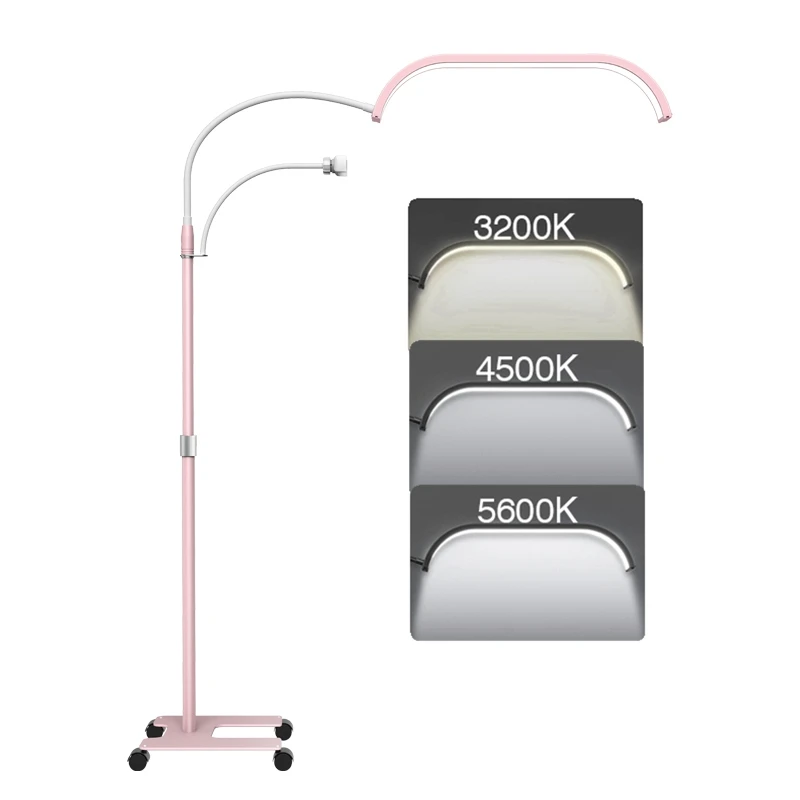 20in Lash Floor Lamp Rolling Tripod Filling Lamp for Eyelash Extension Glue Tattoo Eyebrow Facialist Makeup Beauty Light