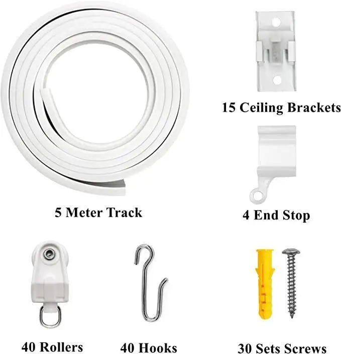 Flexible Bendable Ceiling Curtain Track 5 Meters Mount for Curtain Rail with Track System RV Curtain