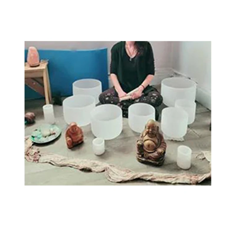 High Quality Competitive Price Crystal Singing Bowl Frosted Quartz Crystal 7pcs One Set 432hz 440hz singing bowls
