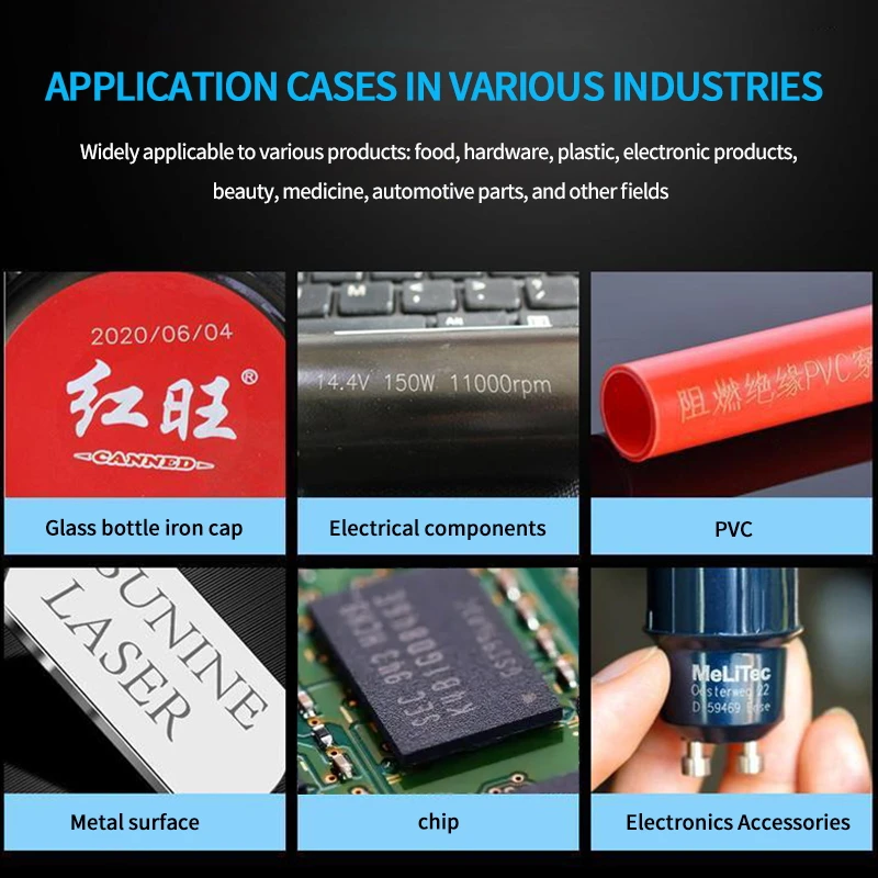 MASIJET Portable 30W Fiber Plates Tire Metal Stainless Steel Laser Marking Machine, Used for Coding and Printing of Steel 1064nm