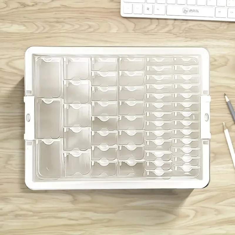 Hot Sale Compartment Plastic Storage Bead Box Makeup Earring Jewelry Storage Box Detachable Design