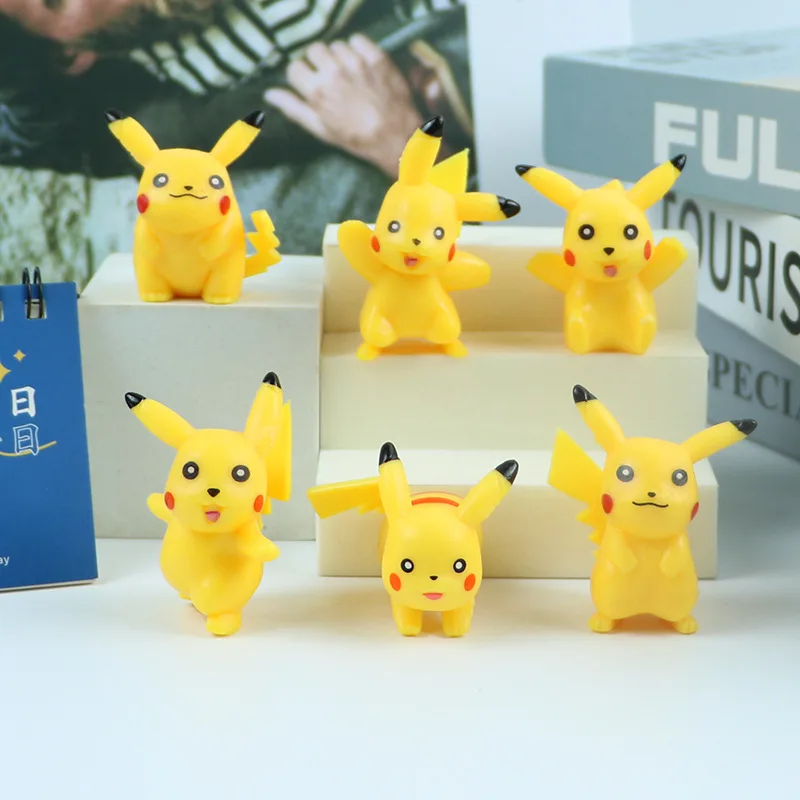 6pcs/Set 5CM Pokemons Action Figure Toys Set Mini Cartoon Dolls Pikachu Anime Model Toy