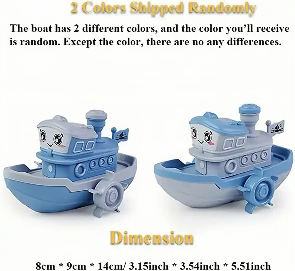 Ferry Boat Mini Cars Bathtub Cartoon Ship Boat Toy Wind up Clockwork Ship Plastic Gift Swimming Bath Cute Wholesale Children ABS