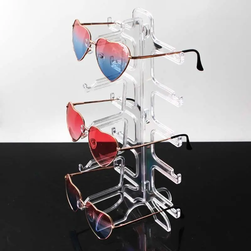 Transparent single row 5 pairs size 16*16*31cm Acrylic Glasses Display Glass Acrylic Sunglasses display Stand Eyewear frame