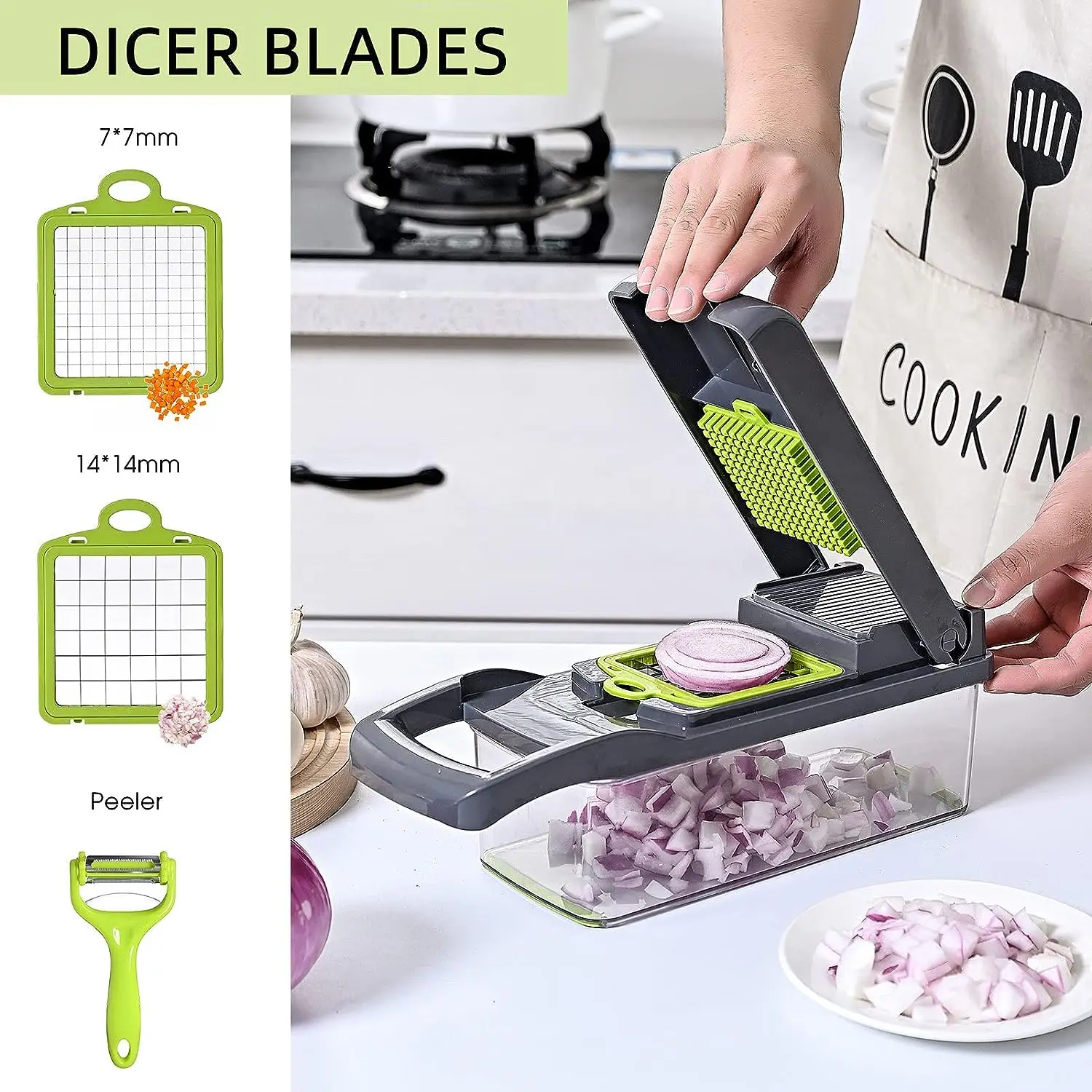 Hot Selling Kitchen Multi 12 in 1 Manual Mandoline Fruit Vegetable Cutter Onion Dicer Slicer Vegetable Chopper