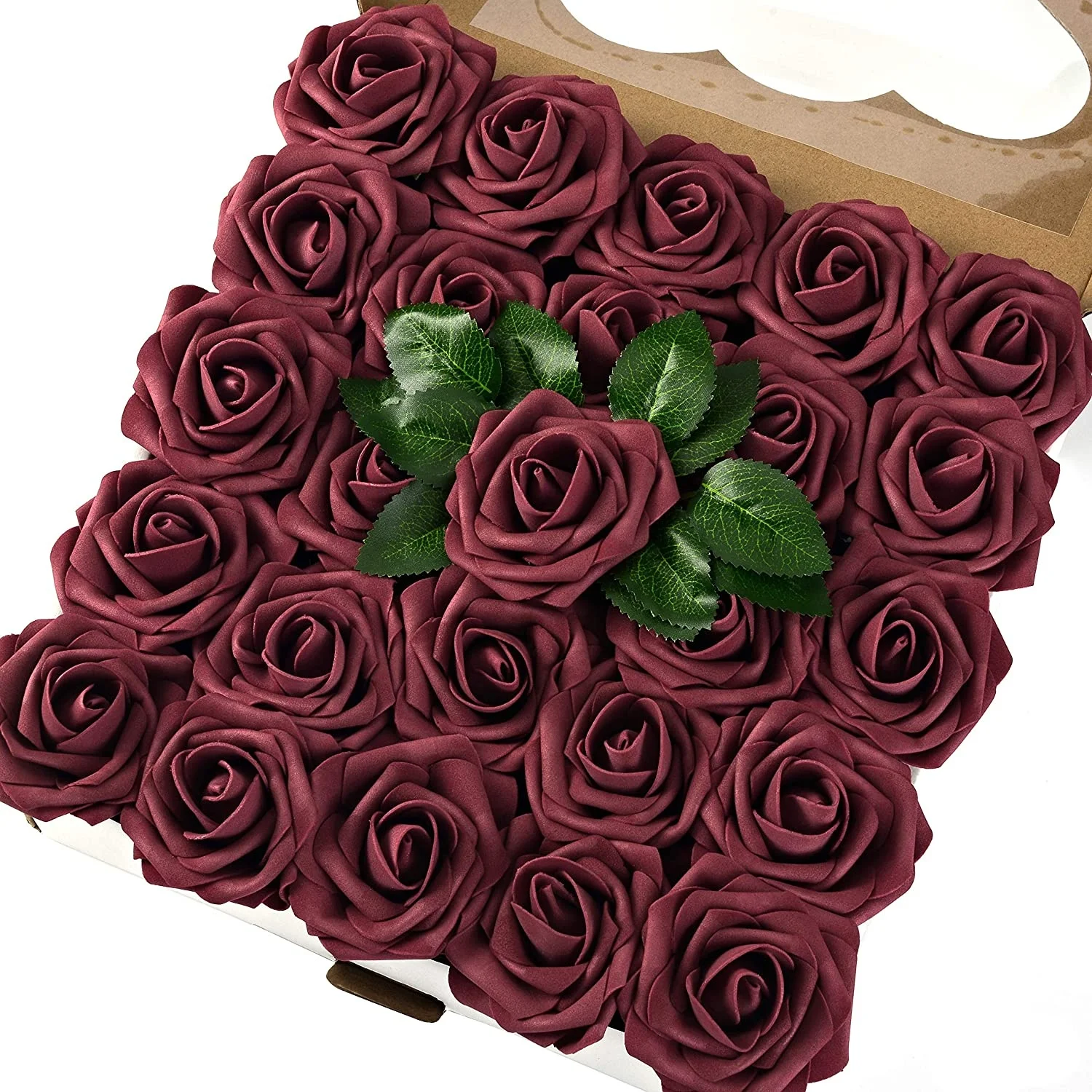 Burgundy Flowers Rose Real Looking Artificial Roses eternal rose for Bridal Wedding Bouquets Centerpieces