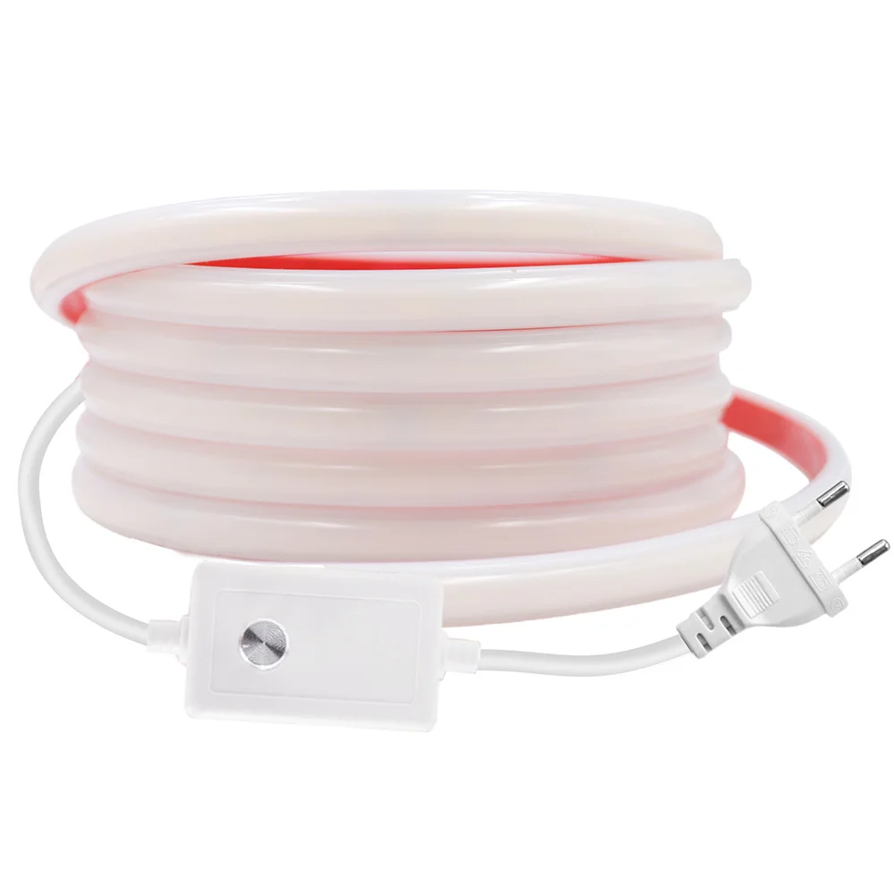 Диммируемая светодиодная неоновая лента с разъемом питания 220 В 230 240 и 288 320 360 Светодиодная гибкая IP67 водонепроницаемое освещение