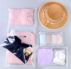 Cheapest price 1 piece custom frosted plastic zipper horizontal  1-2 years biodegradable zipper bag Travel Storage Pouch