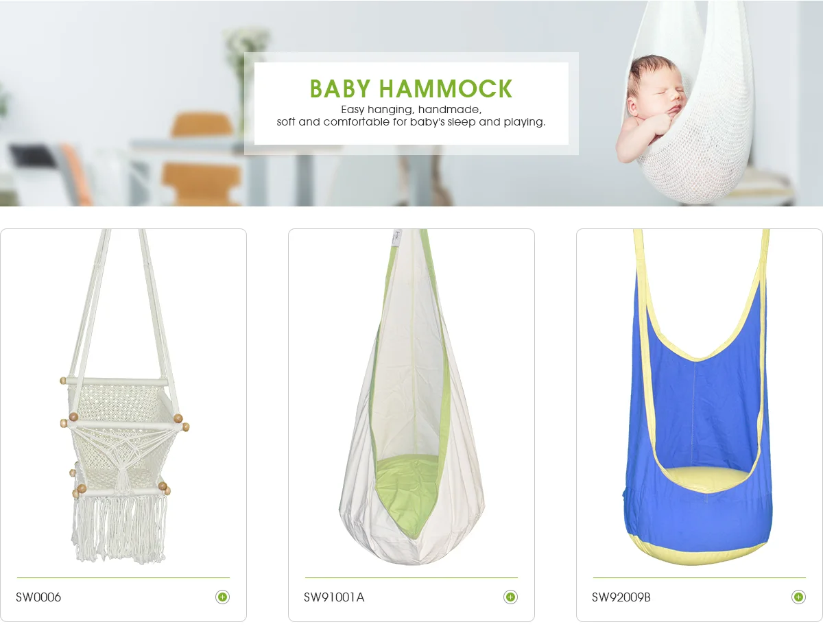 Longsen Hot sale high quality outdoor ultralight hammocks custom garden hanging chair with rope cotton swing hammock chair