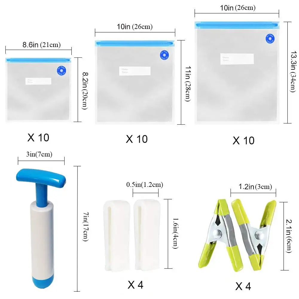 Reusable BPA Free Food Vacuum Sealer Bags Sous Vide Bags And Pump Kit For Anova And Joule Cookers
