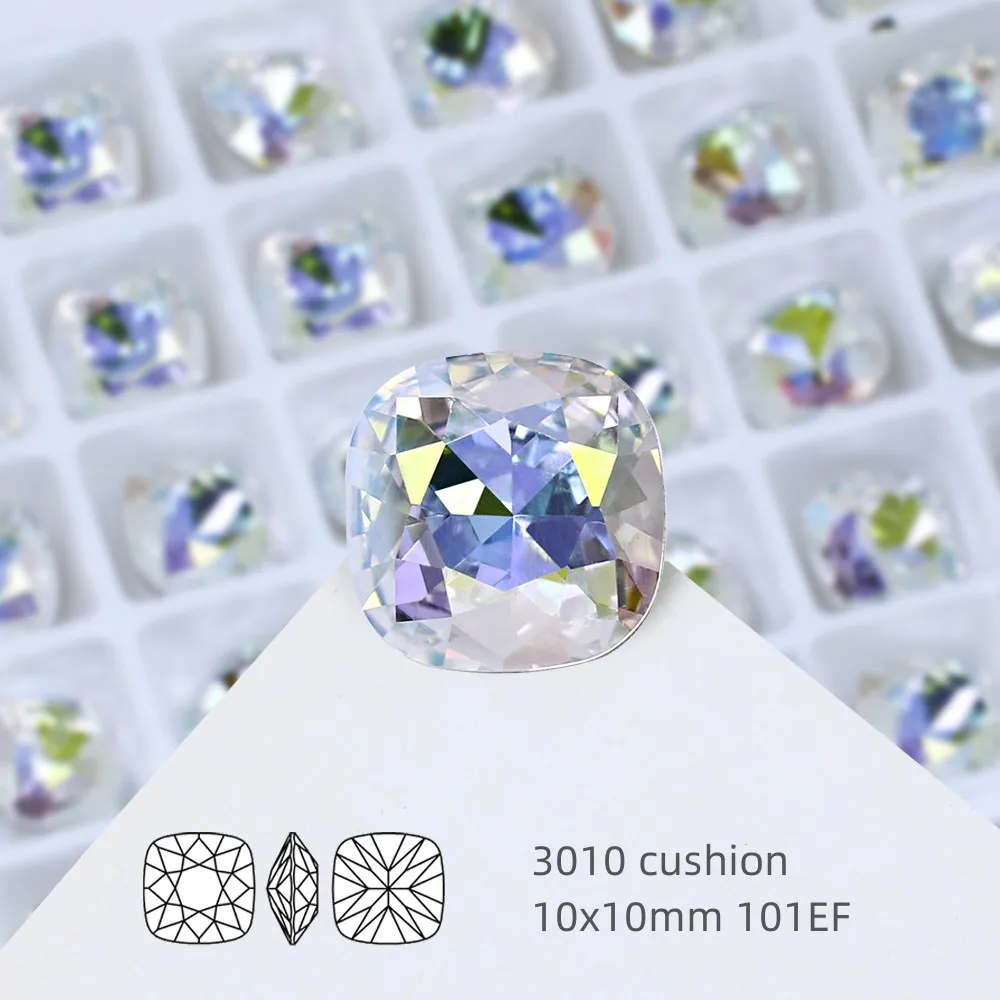 DONGZHOU Crystal Cushion Rhinestone Fancy Stone New Color Point Back Crystal Stones for Jewelry Accessories Garment Nail Art
