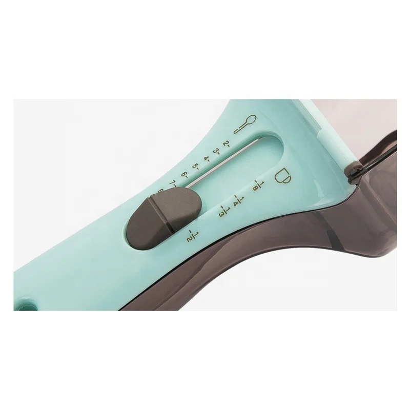 Multi-US Markings Magnetic Plastic Spoon Adjustable Measuring Cups and Spoons Set Measurements for Solid/Powder/Liquid